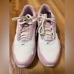 Nike Women's Pastel Pink and White Sneakers